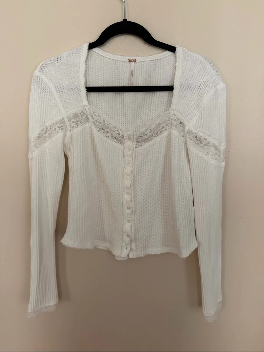 Free People ivory ribbed